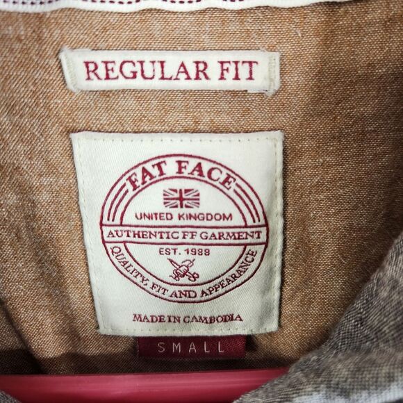 Fat Face Regular Fit Linen Cotton Blend Short Sleeve Button Down Shirt Small - Picture 3 of 8